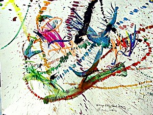 "Blue Eagle & Ruby Throat Dancing" Oliver Loveday � 2013